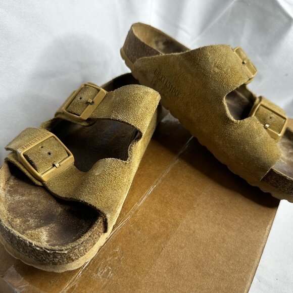Birkenstock - Arizona Yellow Suede Sandals Slip-ons - EU Size 38 - Picture 4 of 11